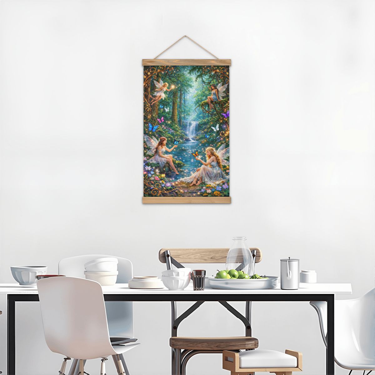 Linen Canvas Wall Art Fairy Garden