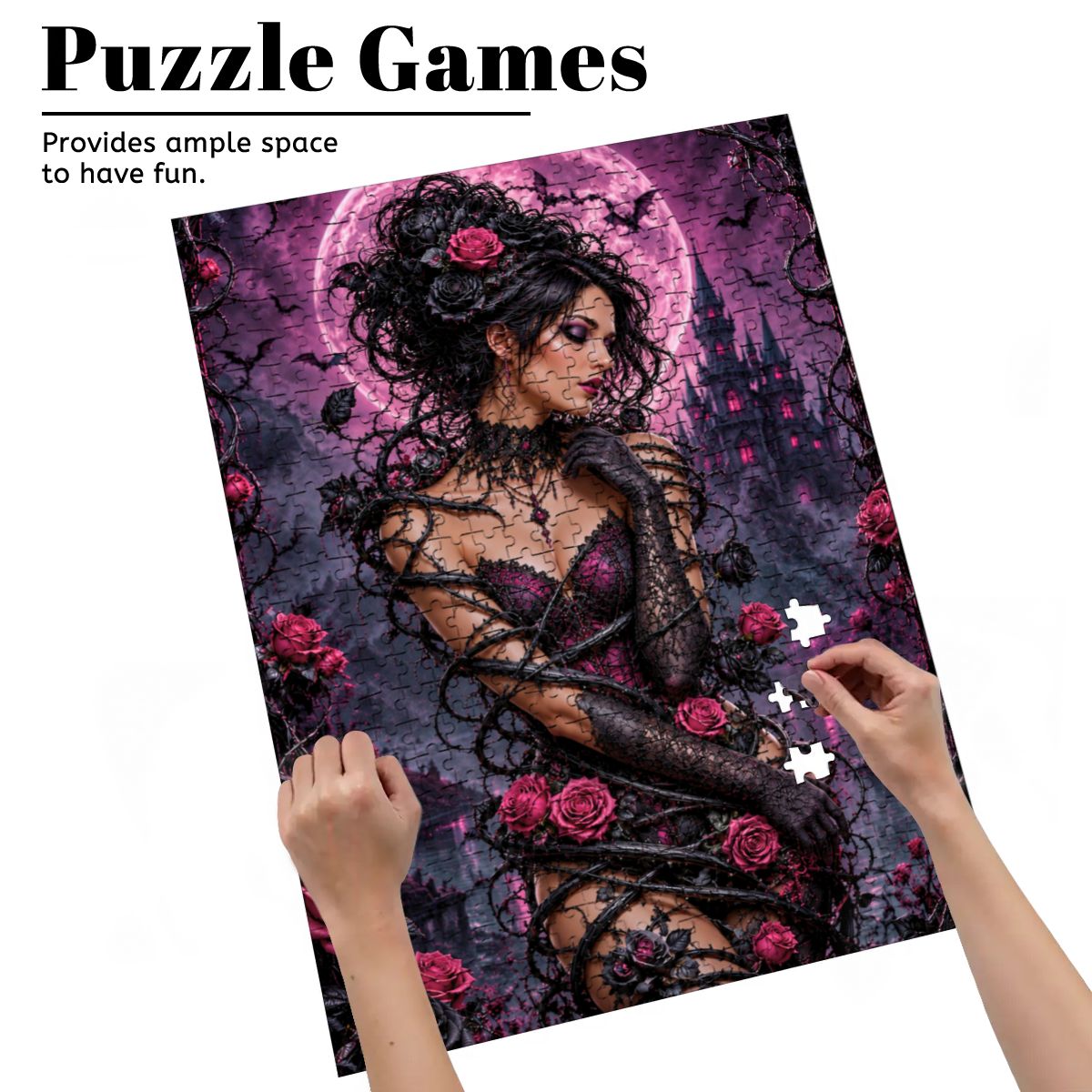 Wooden Jigsaw Puzzles 500 pcs Halloween Gothic Vine