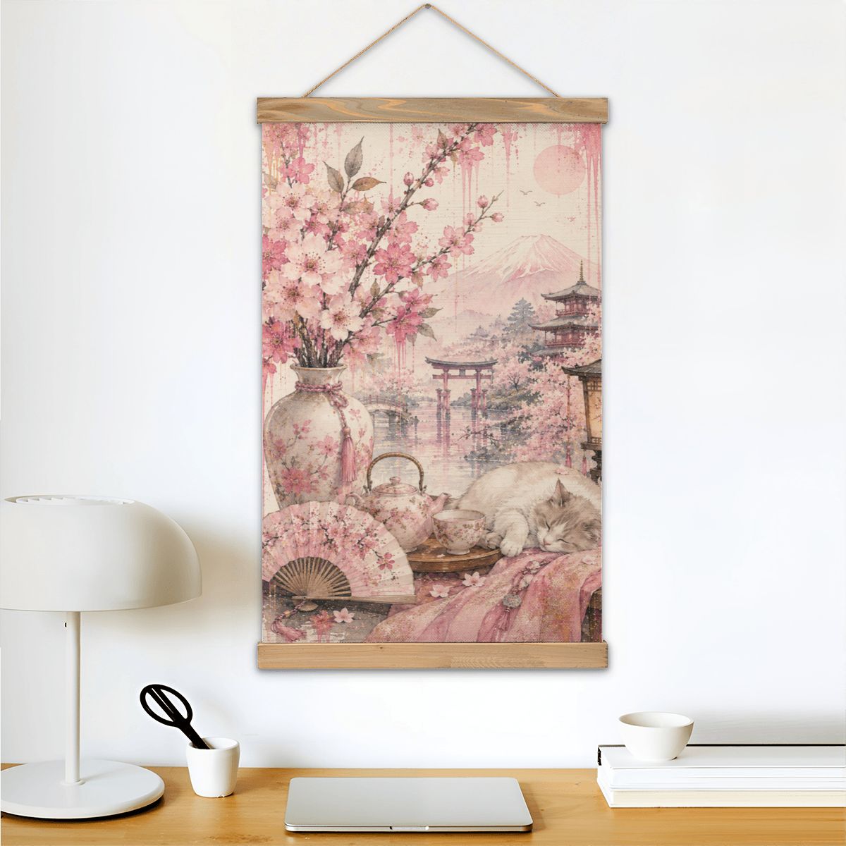 Linen Canvas Wall Art Japanese Scene 2