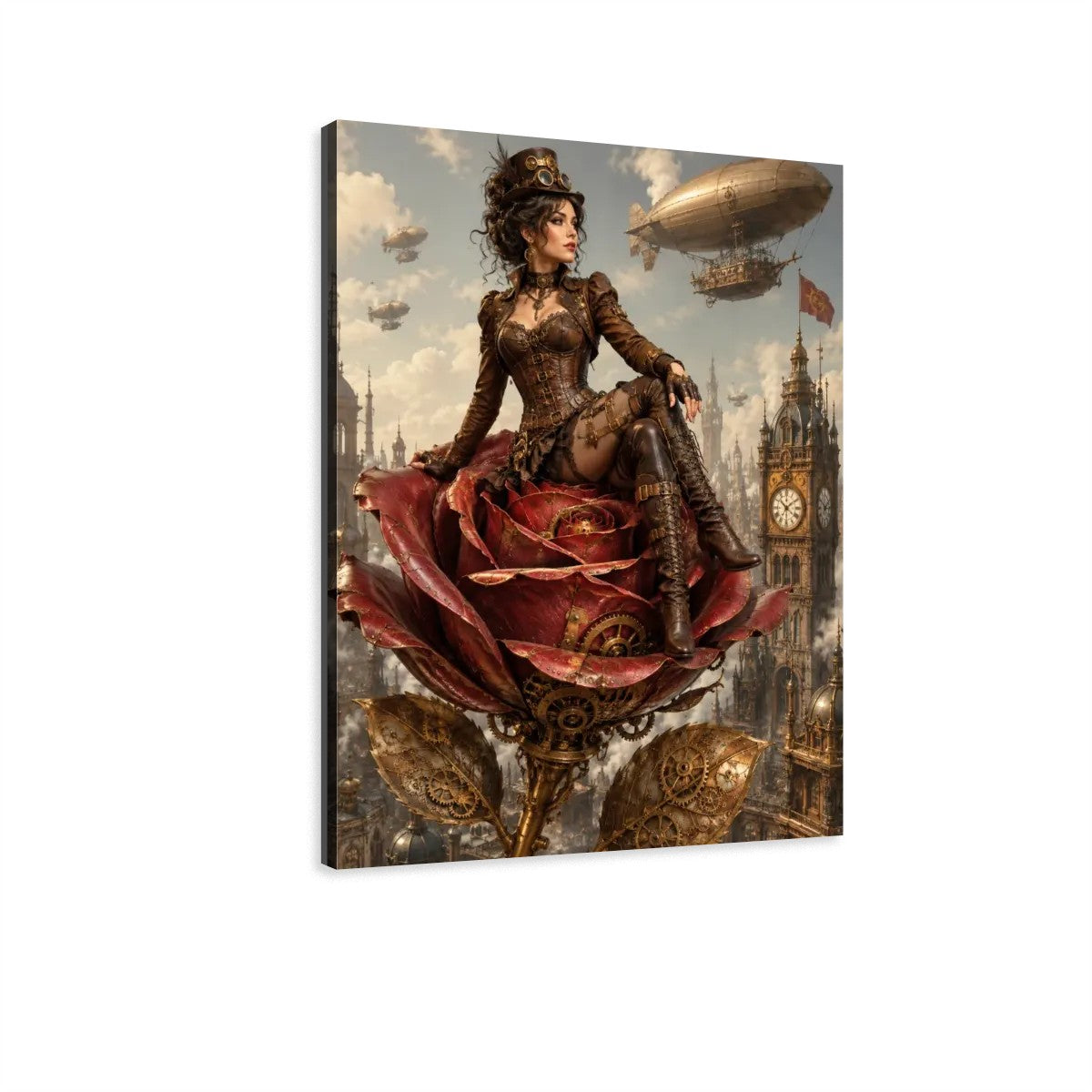 Canvas Prints Wall Art  Steampunk Rose Woman