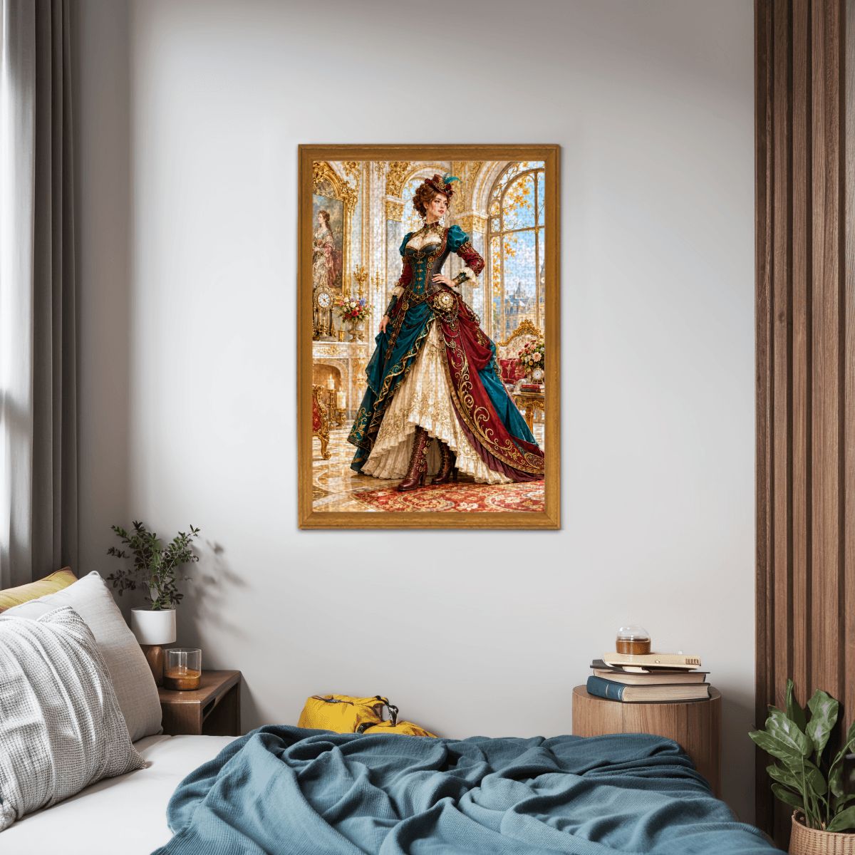 Wooden Jigsaw Puzzles 1000 pcs Steampunk Victorian Woman Teal and Red