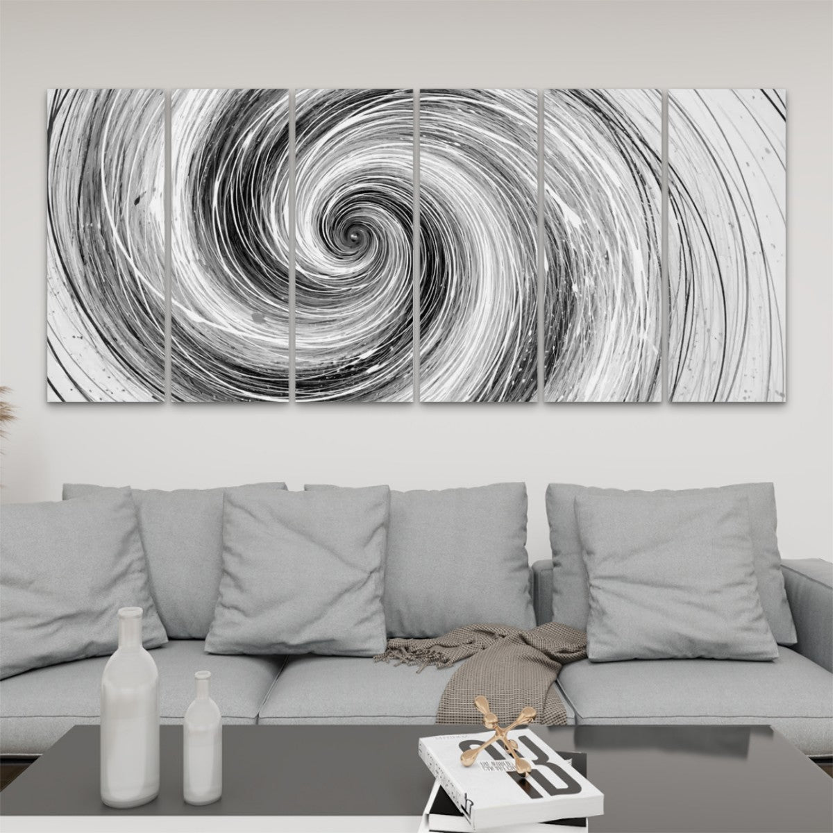 6 Panels Canvas Prints Wall Art Black and White
