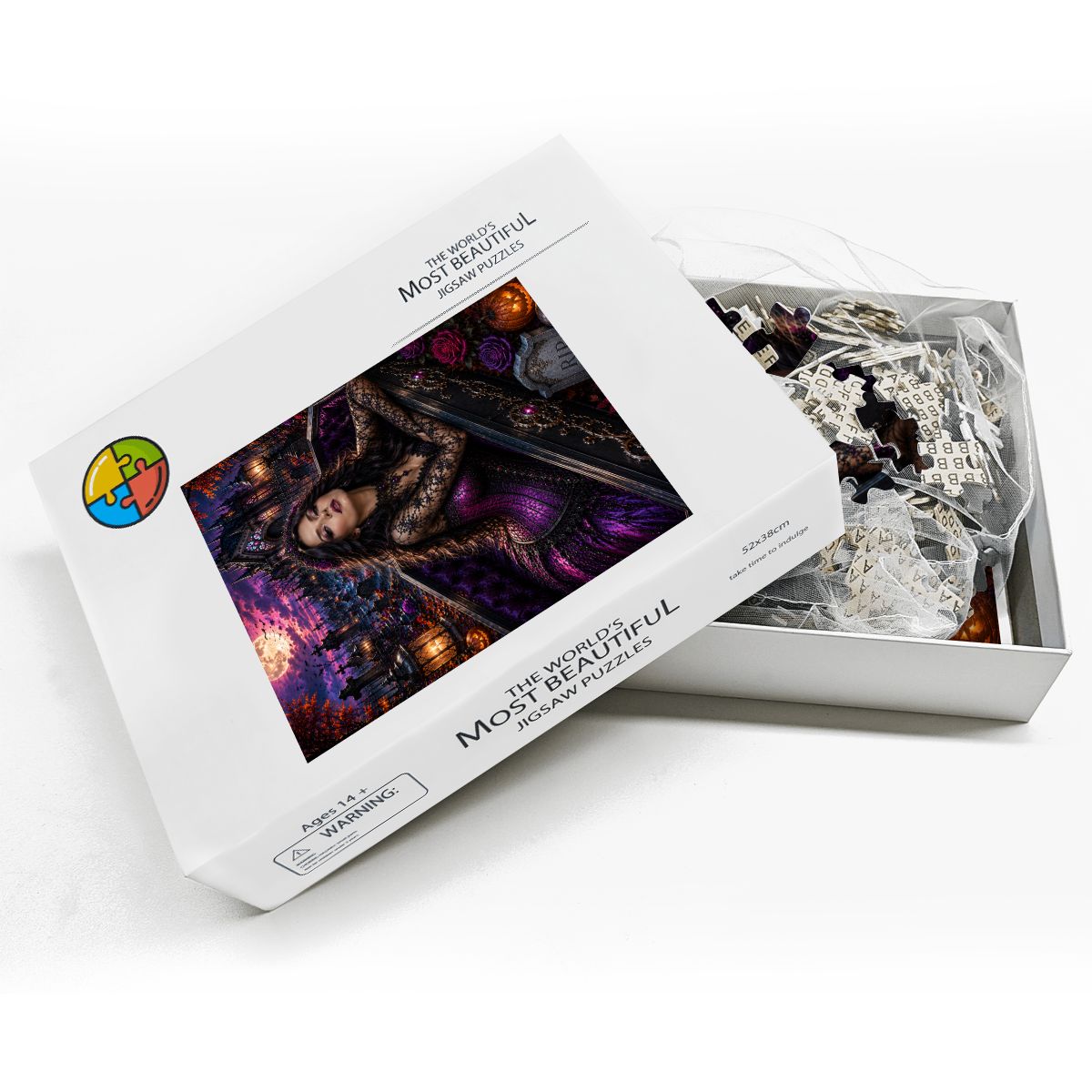 Wooden Jigsaw Puzzles 500 pcs Halloween Woman in a Casket