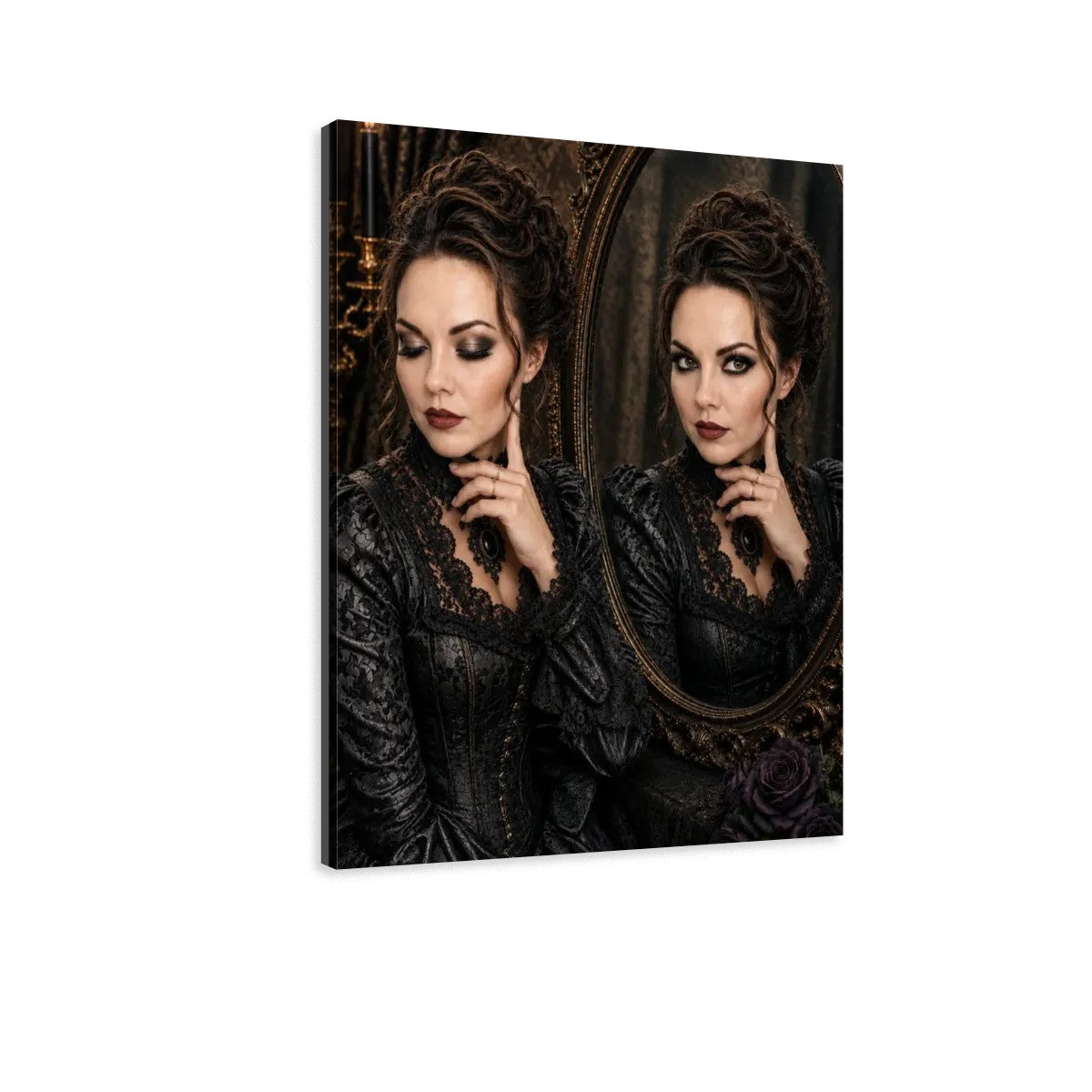 Canvas Prints Wall Art Gothic VIctorian Woman Mirror Halloween