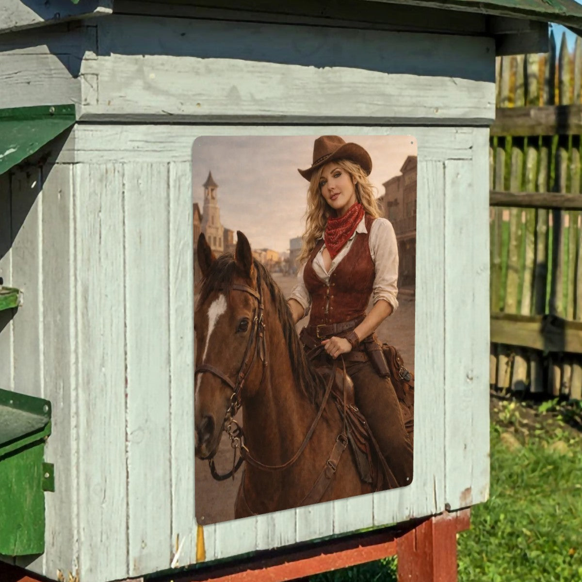 Tin Sign Metal Sign American West Cowgirl