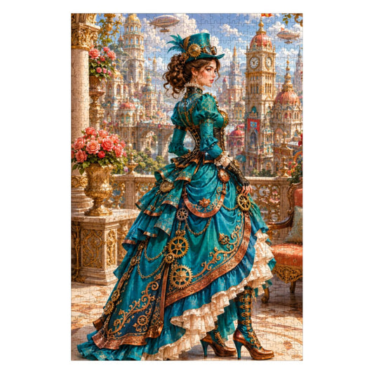 Wooden Jigsaw Puzzles 1000 pcs Steampunk Victorian Woman Teal