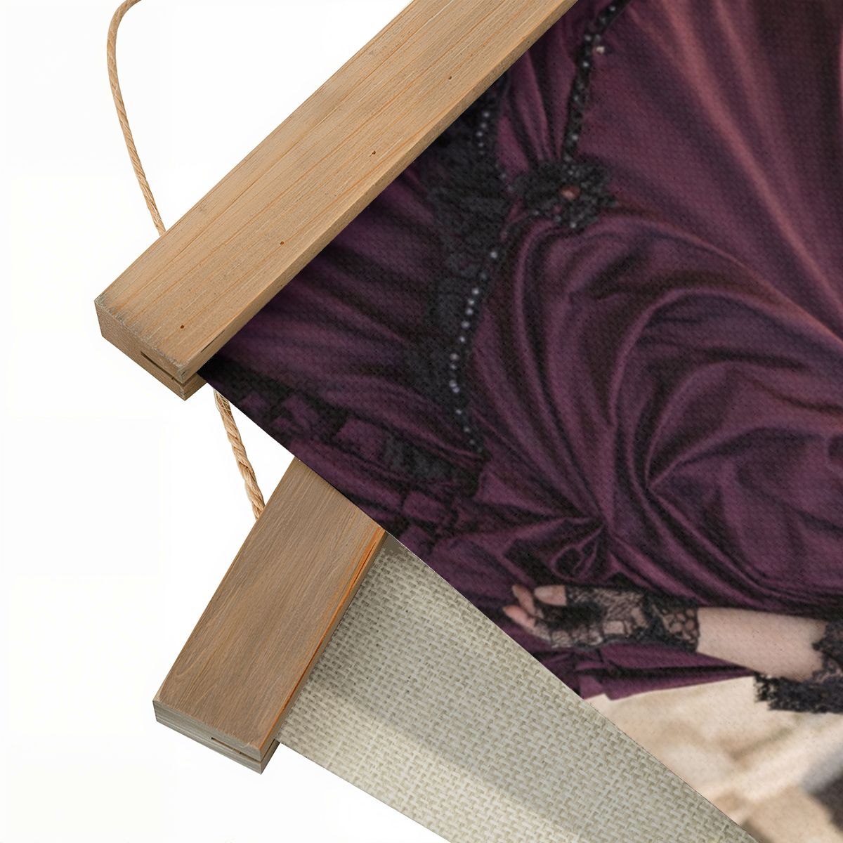 Linen Canvas Wall Art Victorian Woman Maroon Dress