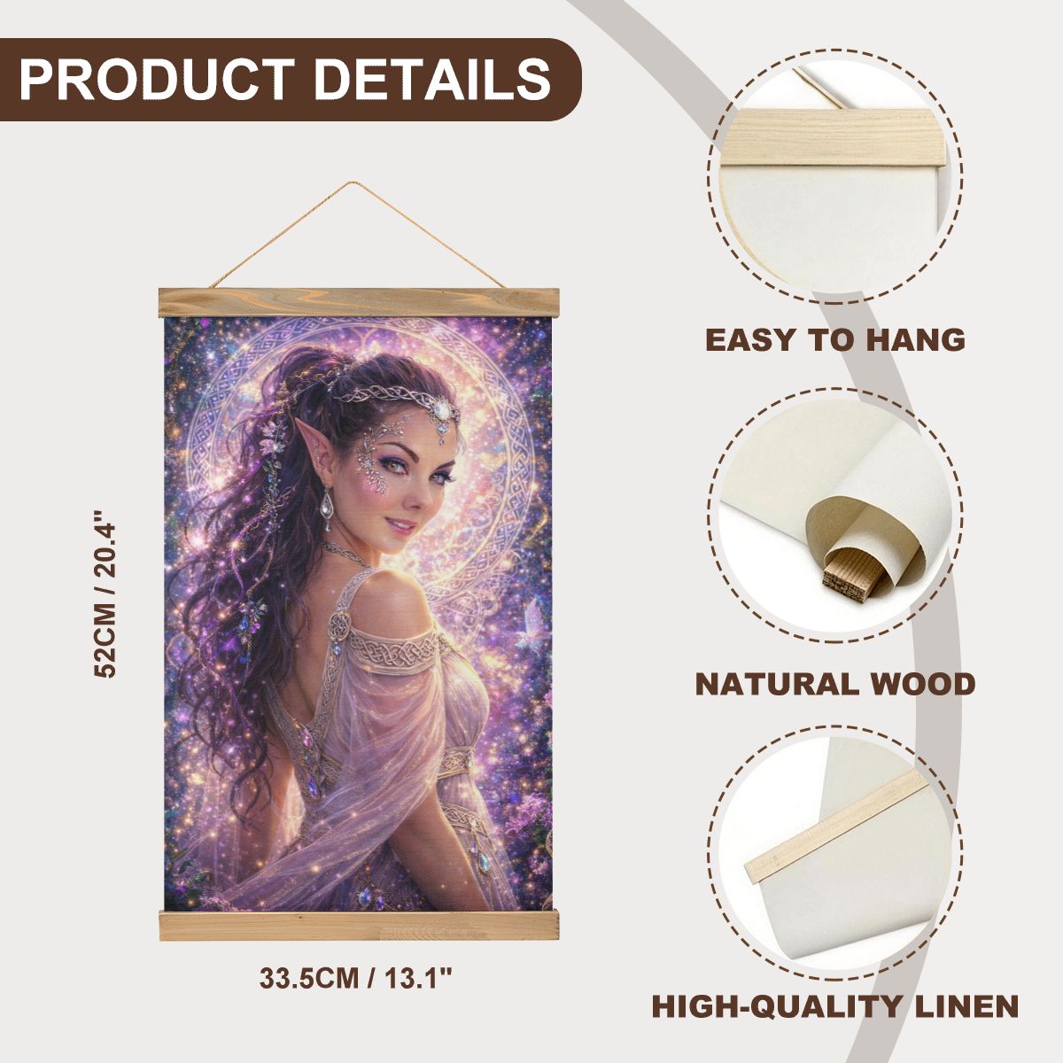 Linen Canvas Wall Art Ethereal Fairy
