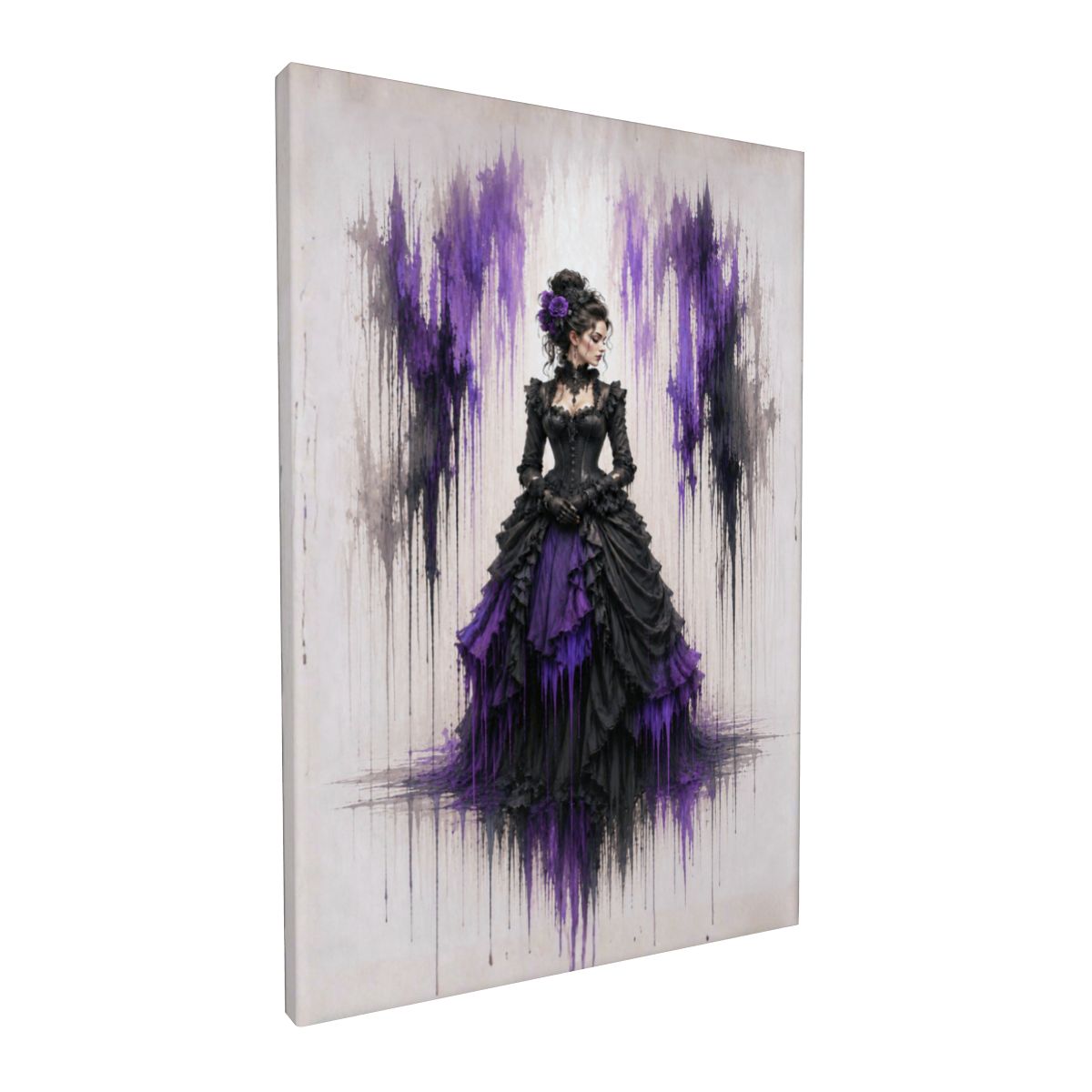 Framed Canvas Painting Victorian Drip Art (Made in USA)