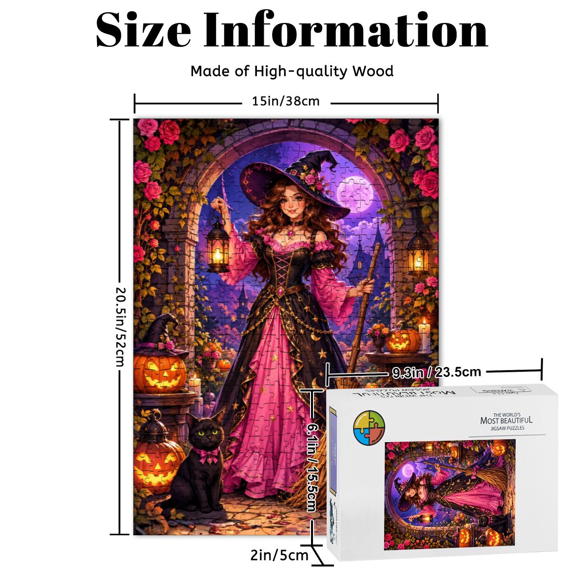 Wooden Jigsaw Puzzles 500 pcs Halloween Witch