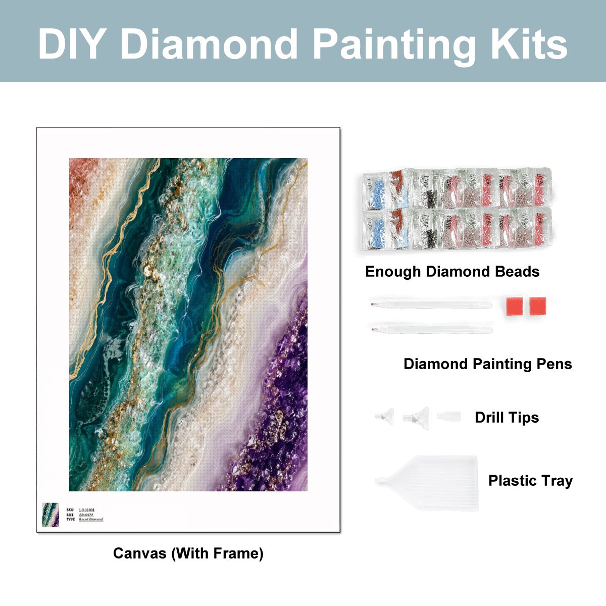 Diamond Art Painting 12x16 Geode Triple