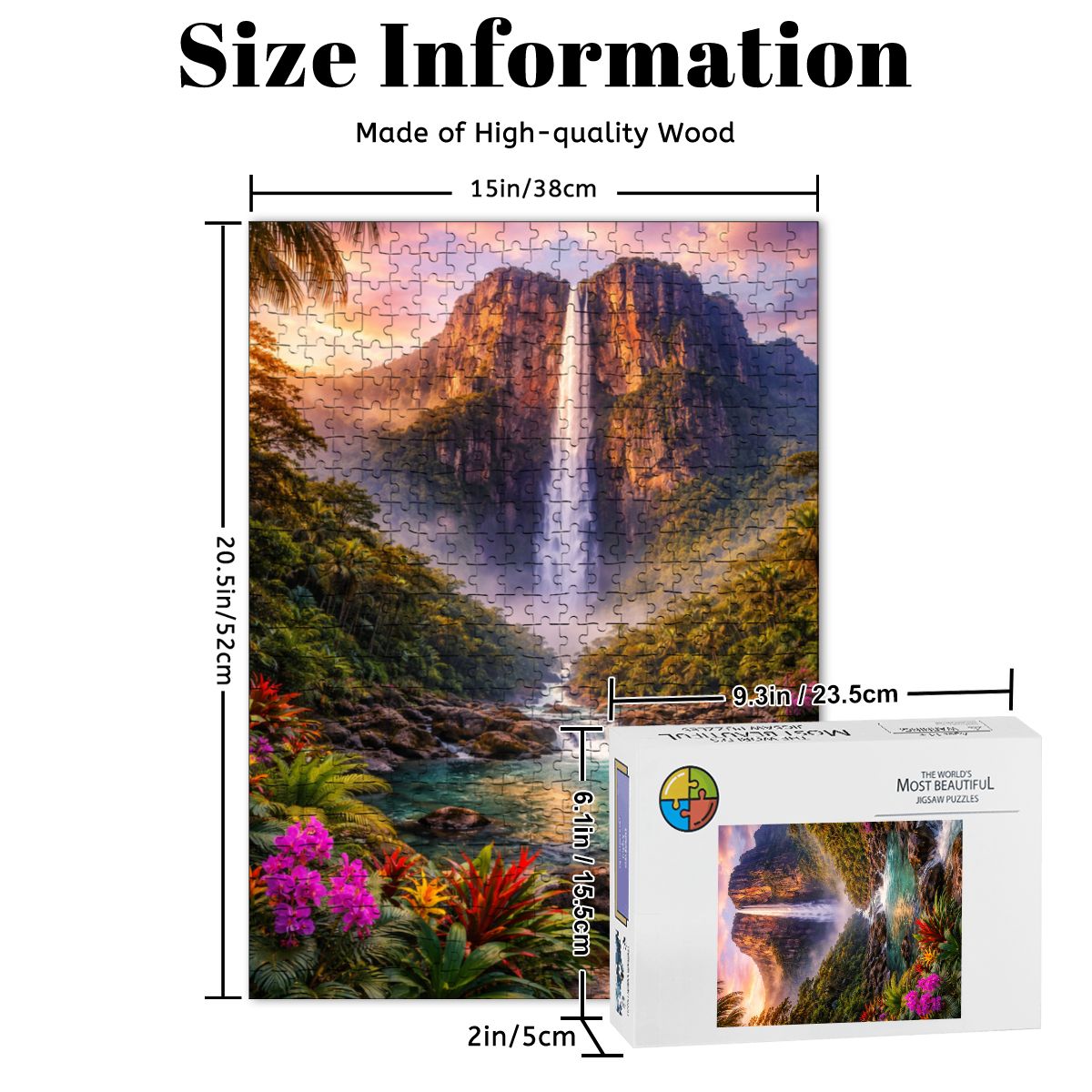Wooden Jigsaw Puzzles 500 pcs Puzzle Angel Falls Waterfall Venezuela