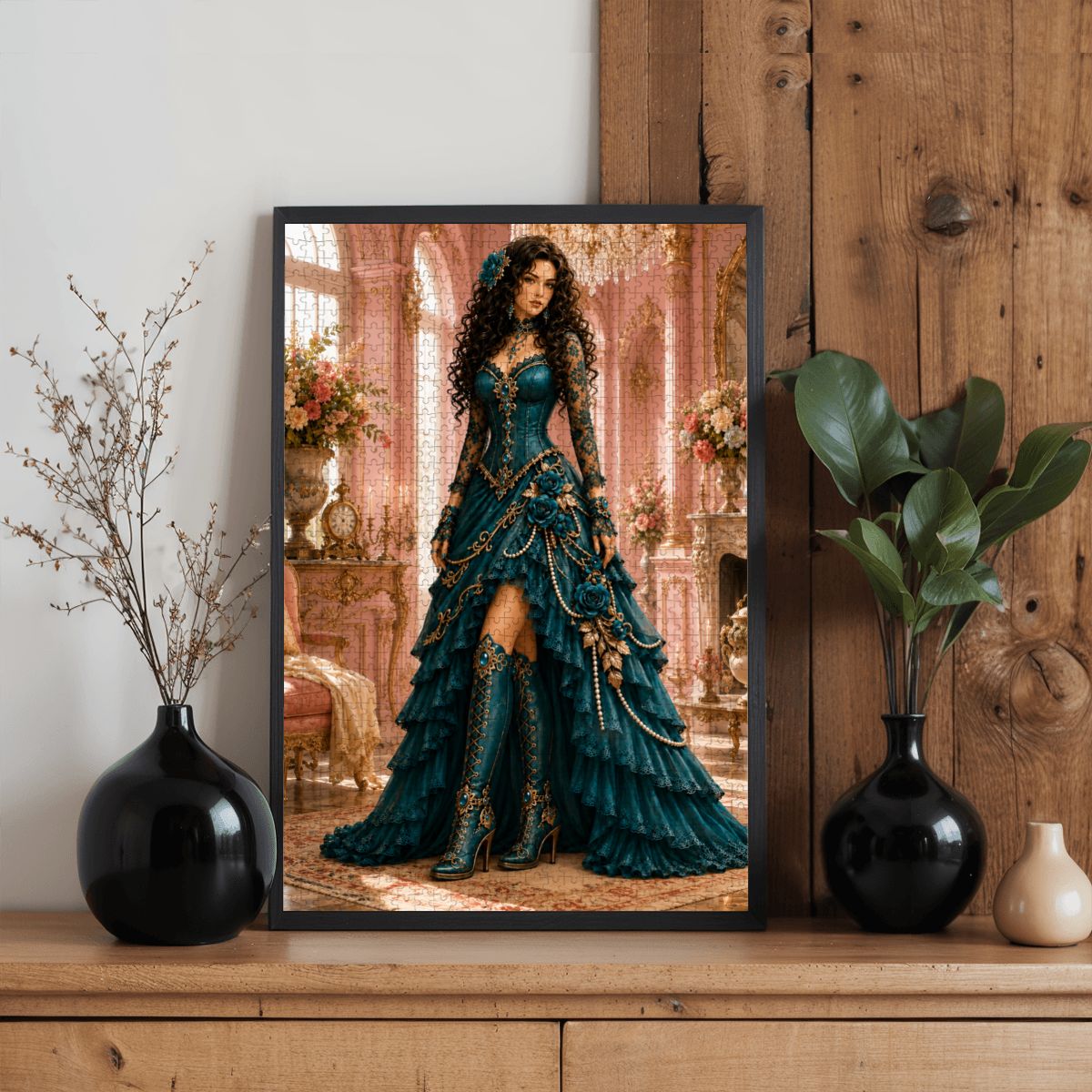 Wooden Jigsaw Puzzles 1000 pcs Steampunk Victorian Woman Teal
