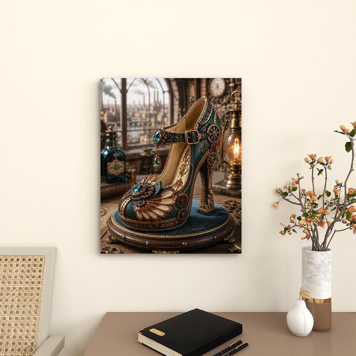 Canvas Prints Wall Art Steampunk Heel Feathers
