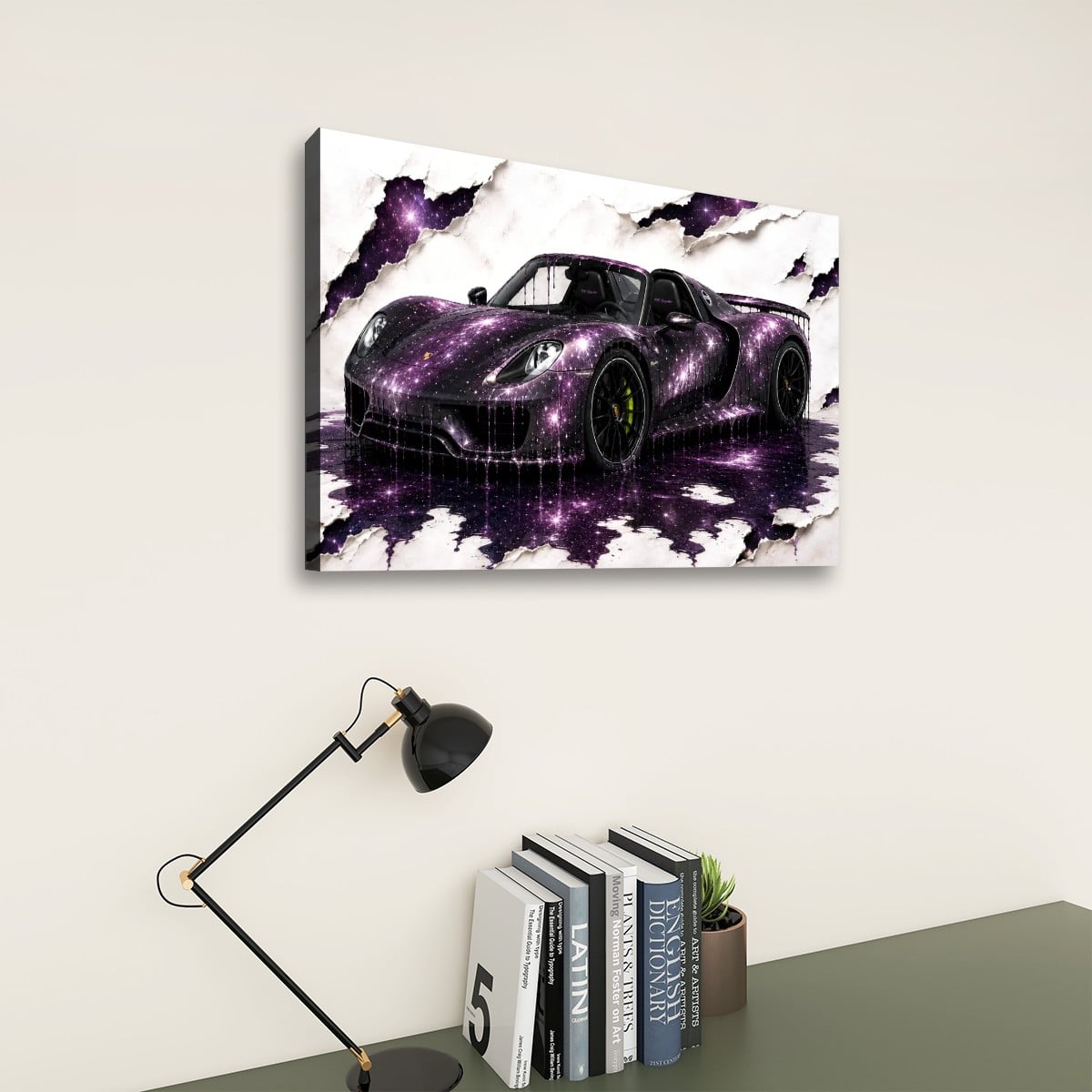 Canvas Prints Wall Art Galaxy Porsche 918