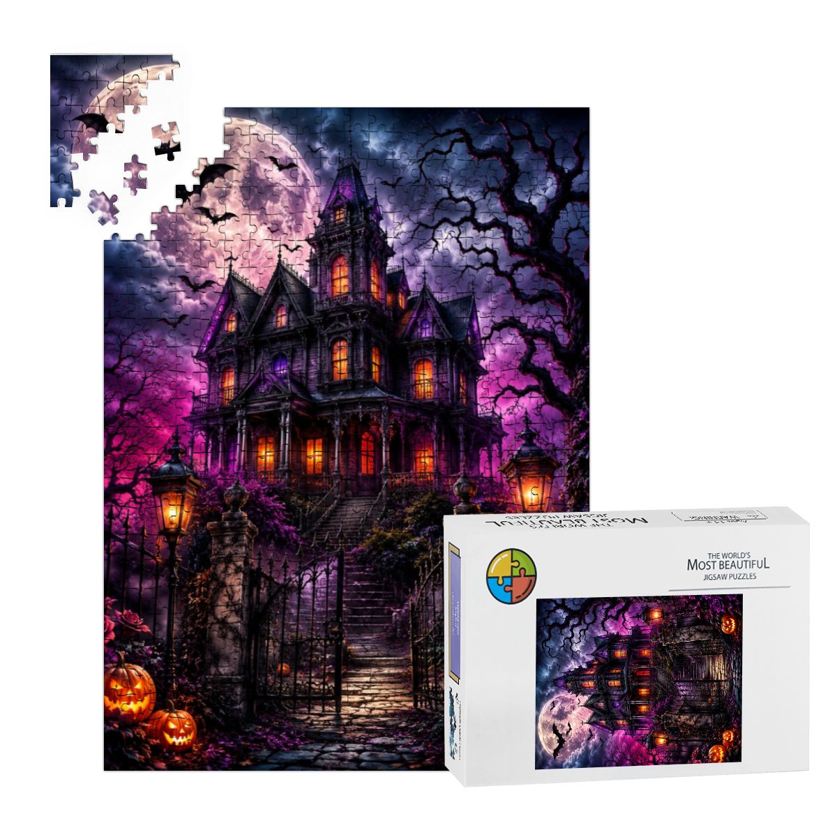 Wooden Jigsaw Puzzles 500 pcs Halloween Haunted House