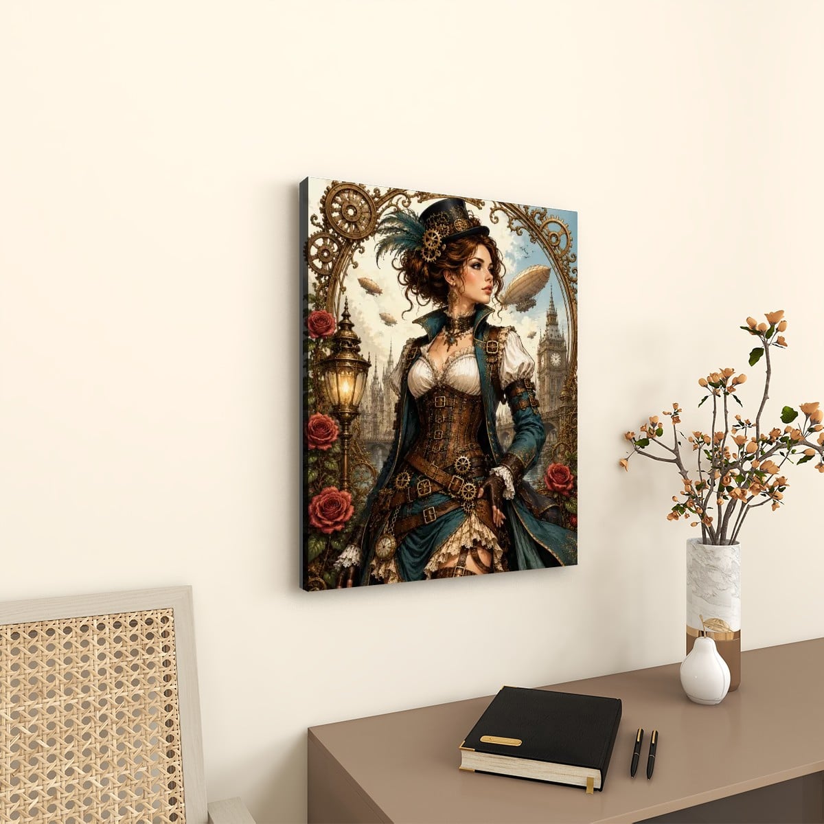 Canvas Prints Wall Art Steampunk Woman