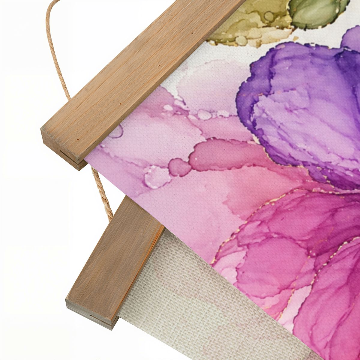 Linen Canvas Wall Art Purple Flower
