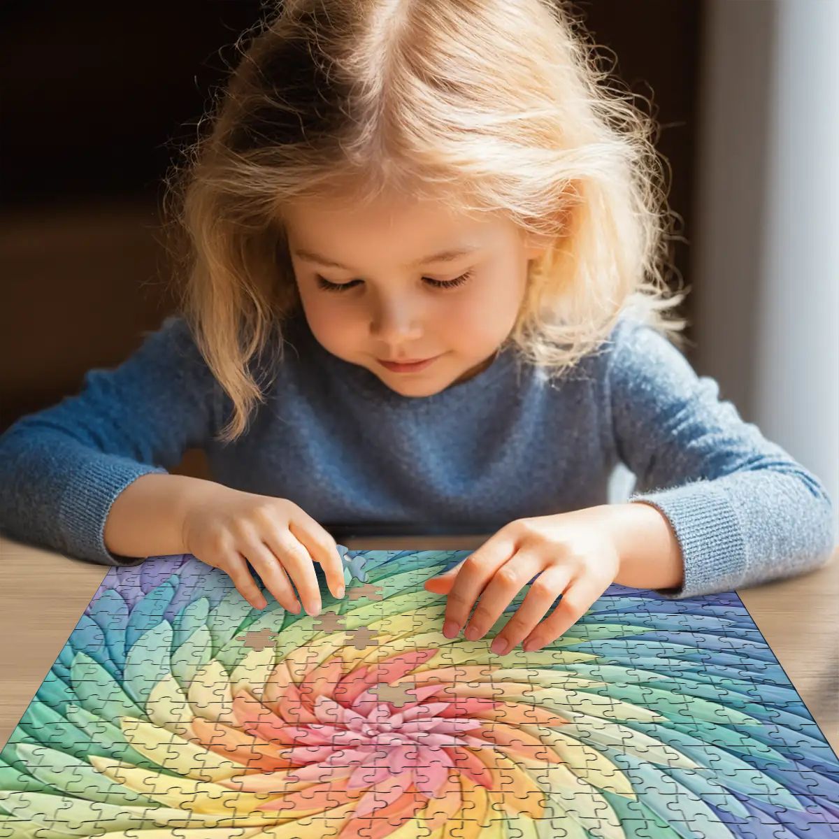 Wooden Jigsaw Puzzles 500 pcs Rainbow Spiral