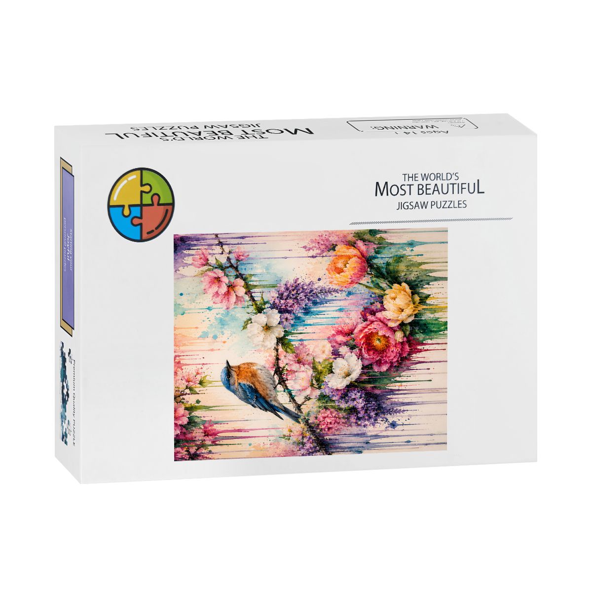 Wooden Jigsaw Puzzles 500 pcs Colorful Bird and Flowers Drip Art