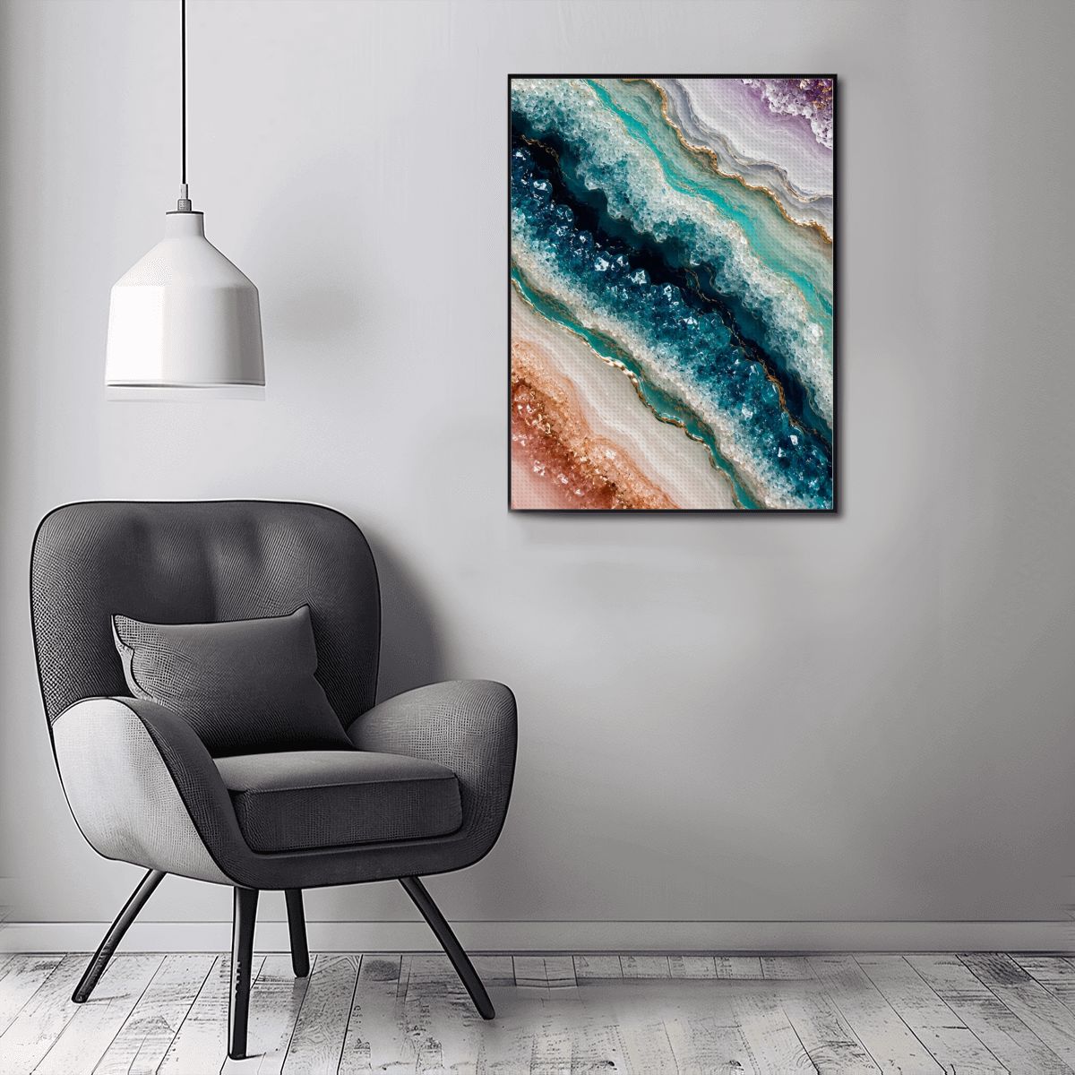 Diamond Art Painting 12x16 Geode Teal