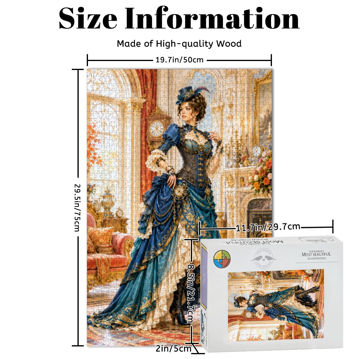 Wooden Jigsaw Puzzles 1000 pcs Steampunk Victorian Woman Blue