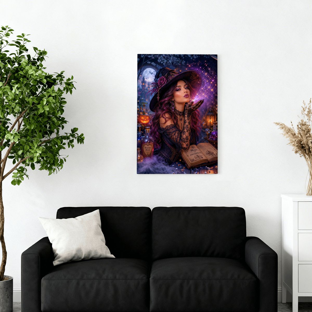 Framed Canvas Painting Witch's Spell (Made in USA)