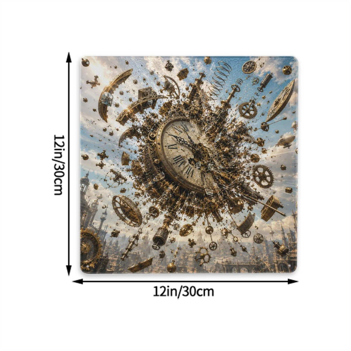 Tin Sign Square Metal Decor Clock Explosion