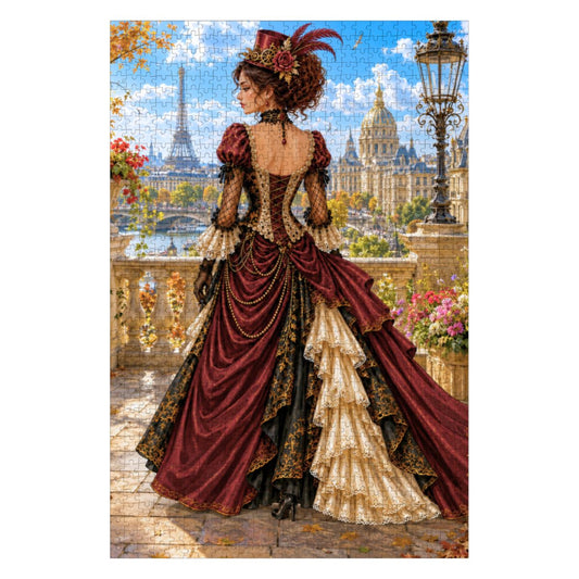 Wooden Jigsaw Puzzles 1000 pcs Steampunk Victorian Woman Maroon and Brown
