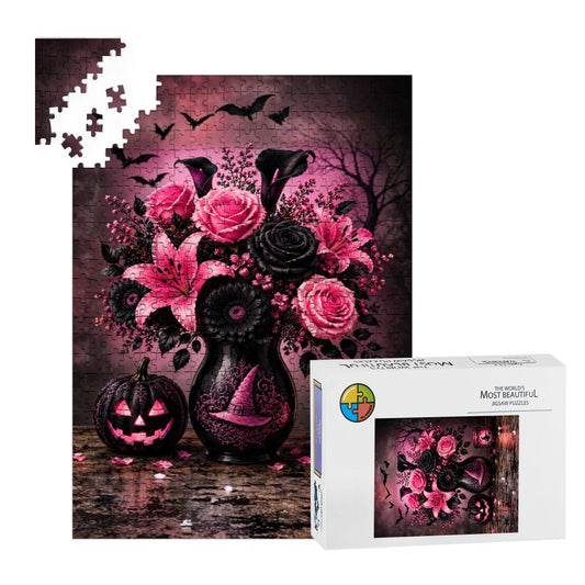 Wooden Jigsaw Puzzles 500 pcs Pink Flower Vase