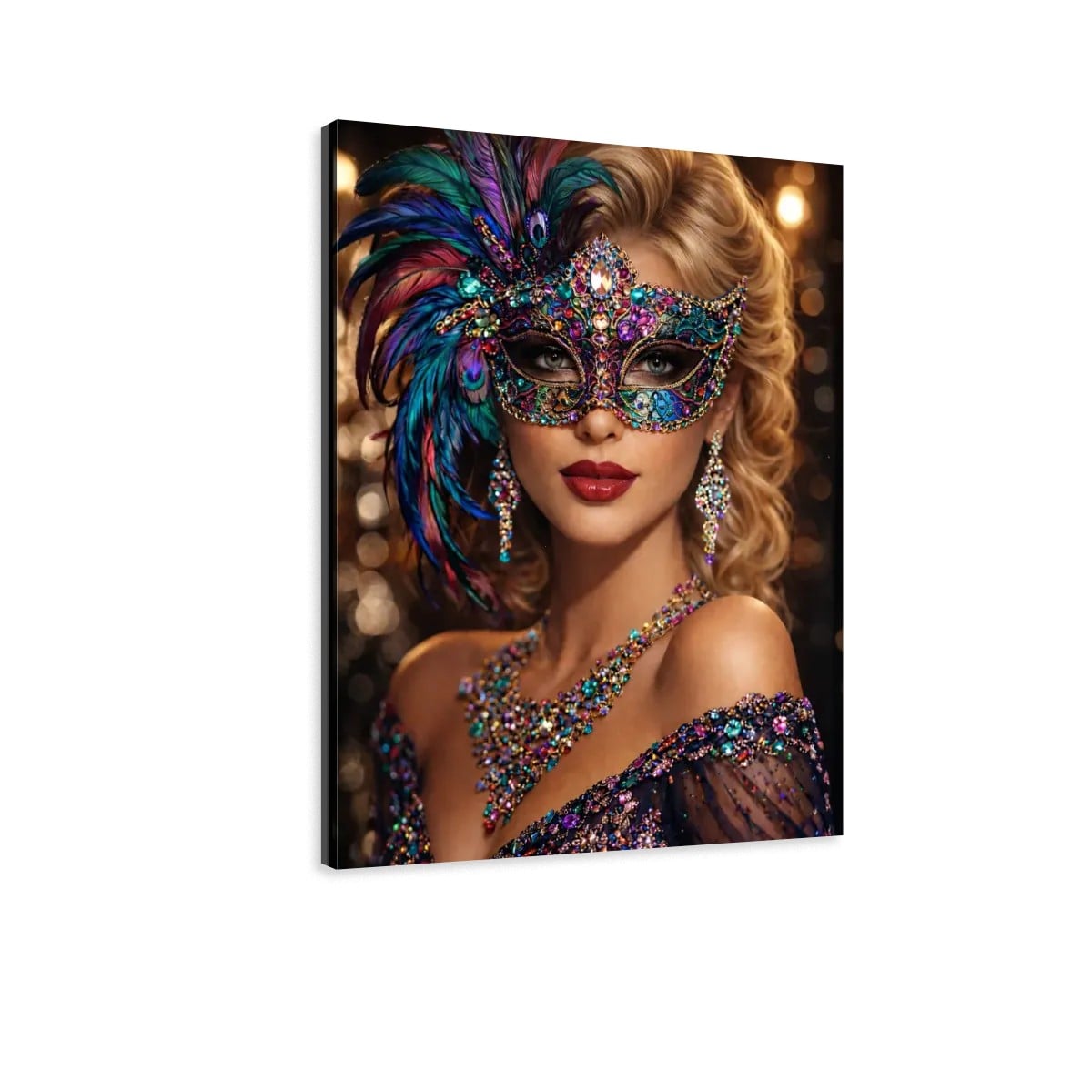 Canvas Prints Wall Art Steampunk Mask Rainbow