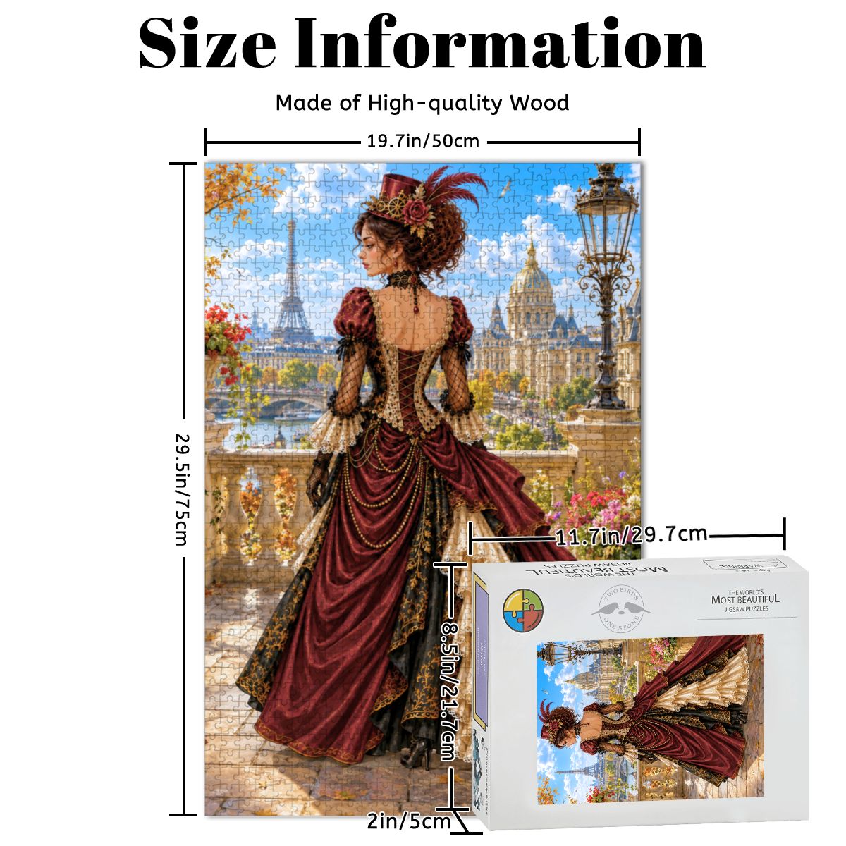 Wooden Jigsaw Puzzles 1000 pcs Steampunk Victorian Woman Maroon and Brown