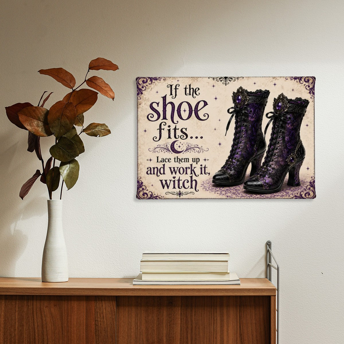 Small Canvas Prints Wall Art Decor Halloween Witch Boots If the Shoe Fits