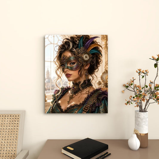 Canvas Prints Wall Art Steampunk Mask Teal
