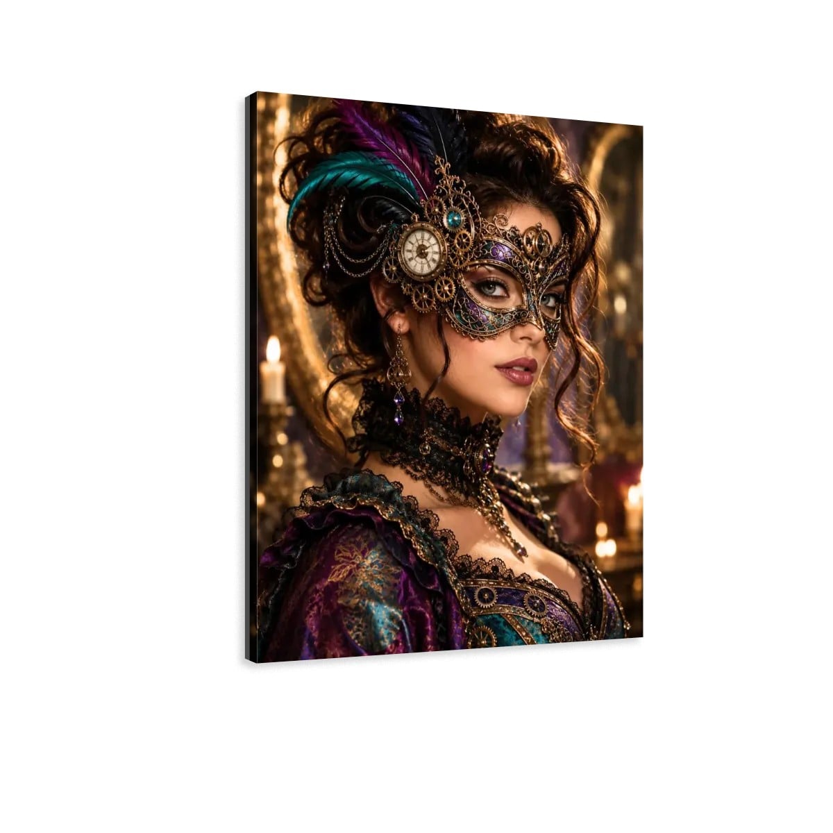 Canvas Prints Wall Art Steampunk Piano Mask Violet