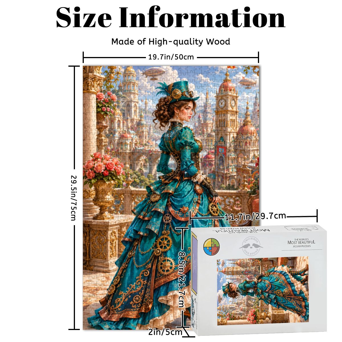Wooden Jigsaw Puzzles 1000 pcs Steampunk Victorian Woman Teal
