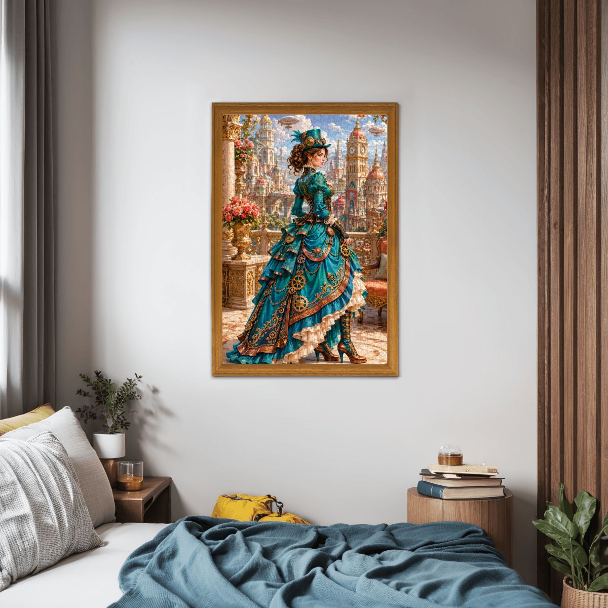 Wooden Jigsaw Puzzles 1000 pcs Steampunk Victorian Woman Teal