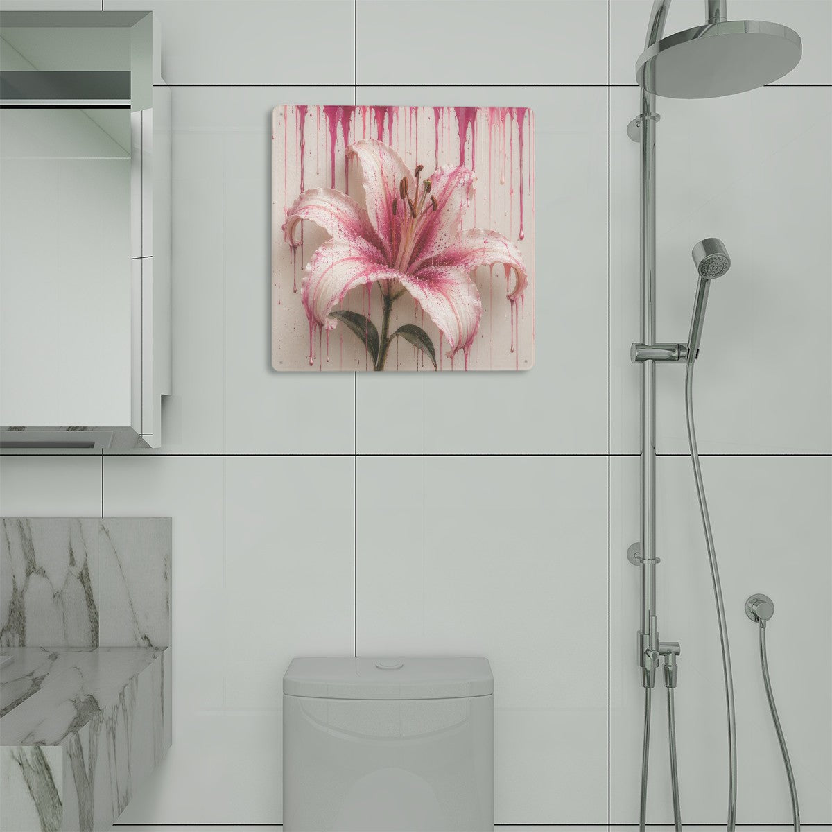 Tin Sign Square Metal Sign Lily Drip Art