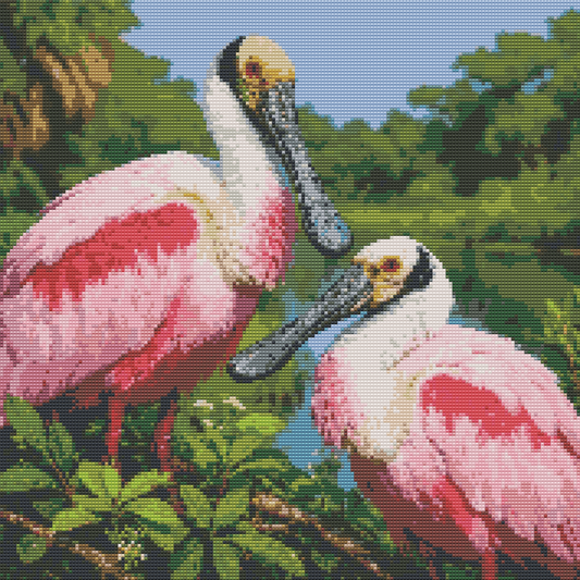 Diamond Painting Kit 20"x20" Roseate Spoonbill (Round Drills)