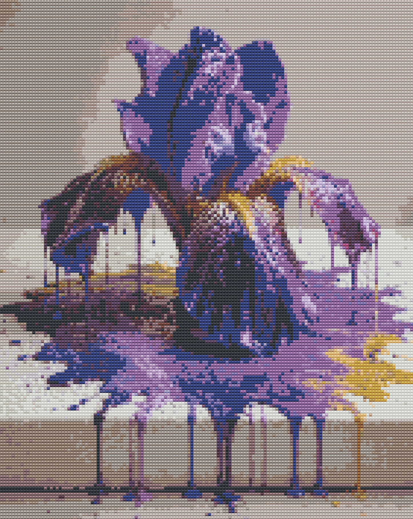 Purple Drip Art Iris