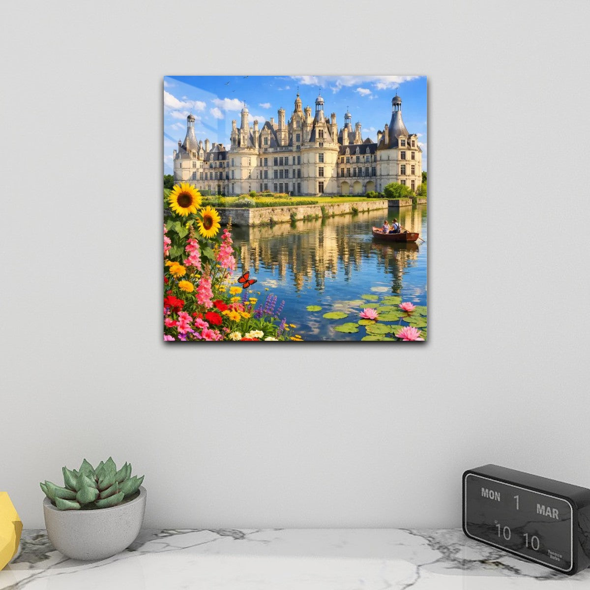 Square Acrylic Wall Art Prints with Hook Château de Chambord France