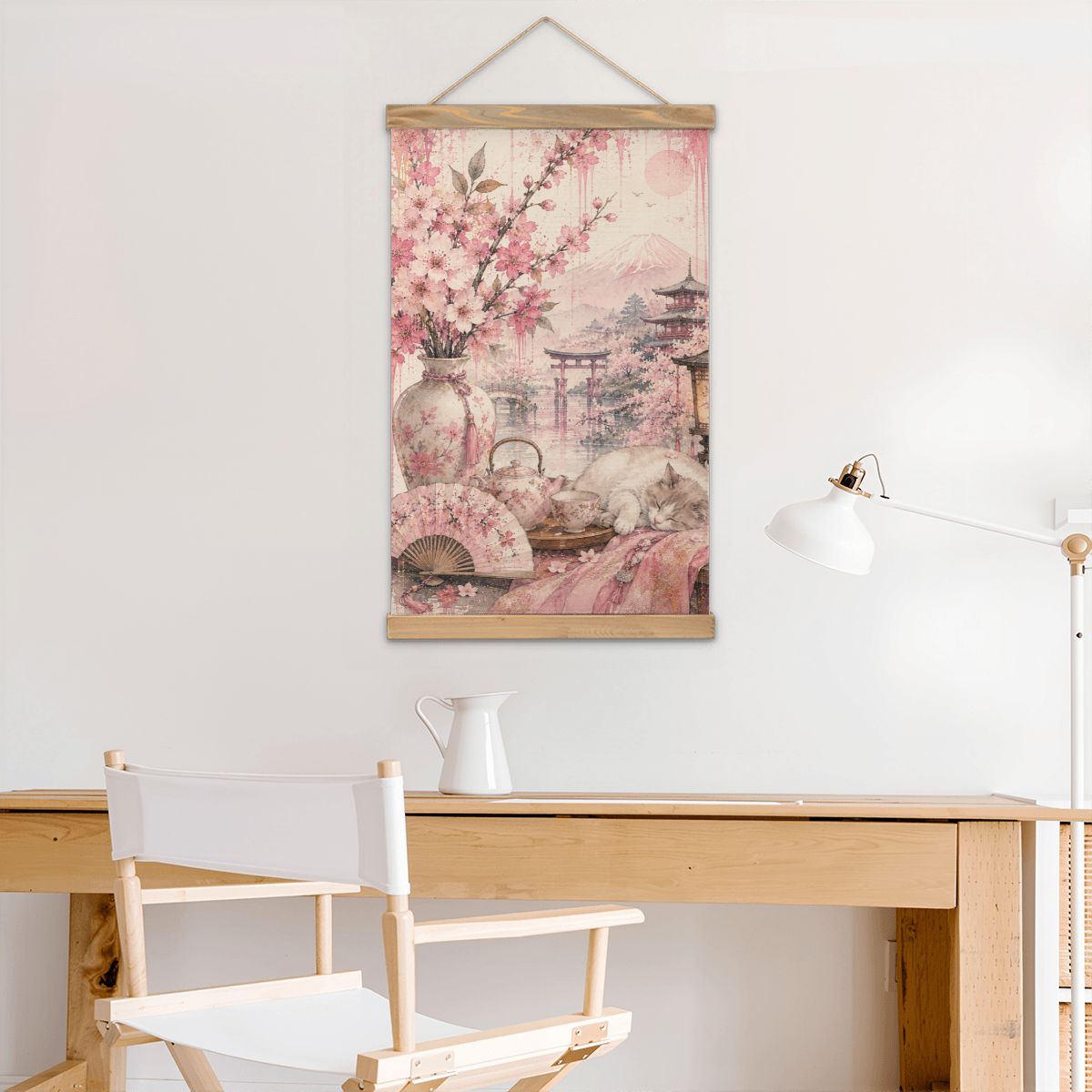 Linen Canvas Wall Art Japanese Scene 2