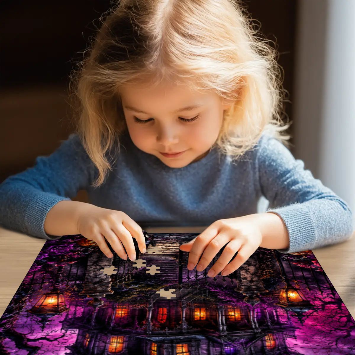 Wooden Jigsaw Puzzles 500 pcs Halloween Haunted House