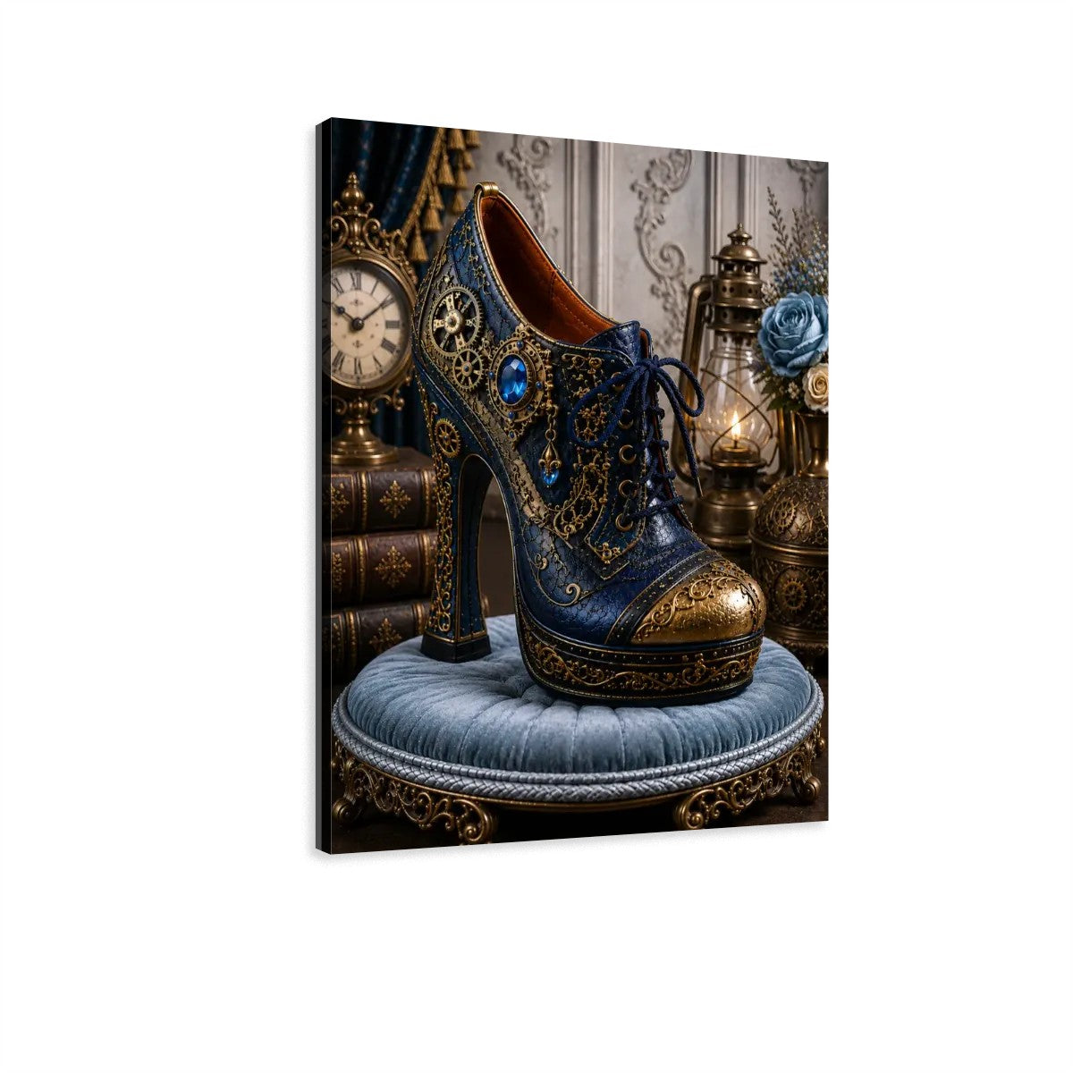 Canvas Prints Wall Art Steampunk Heel Blue