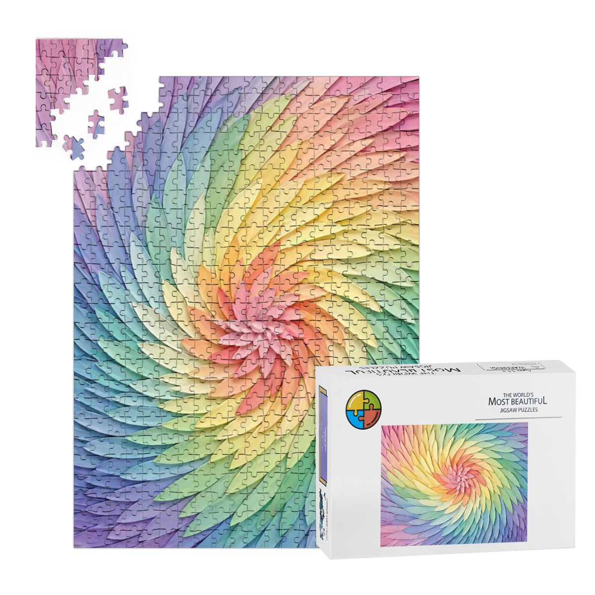 Wooden Jigsaw Puzzles 500 pcs Rainbow Spiral