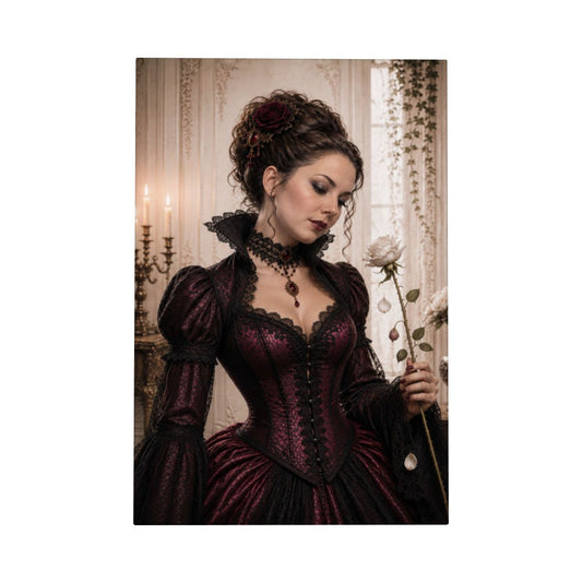 Framed Canvas Painting Woman with Rose  (Made in USA)