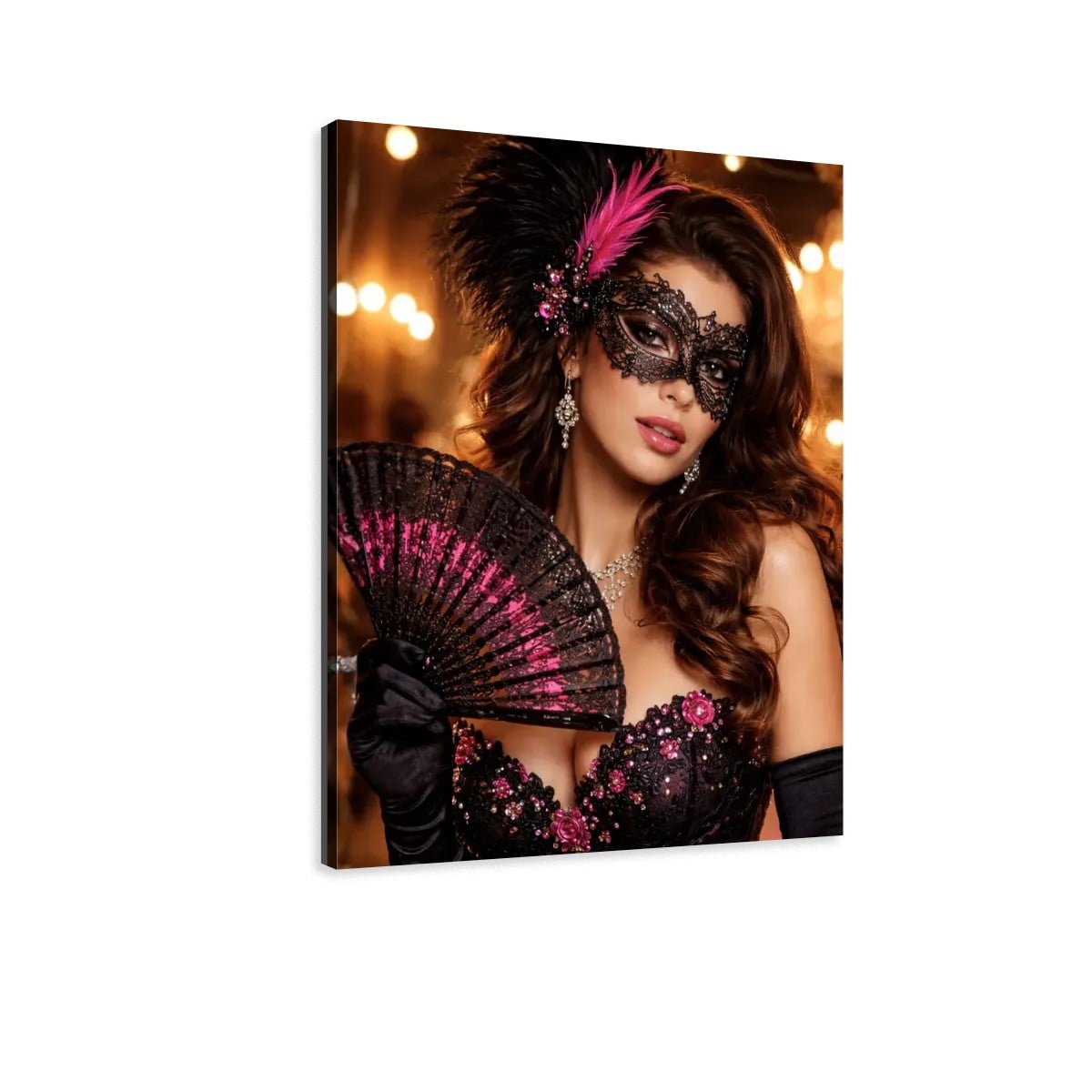 Canvas Prints Wall Art Steampunk Mask Pink