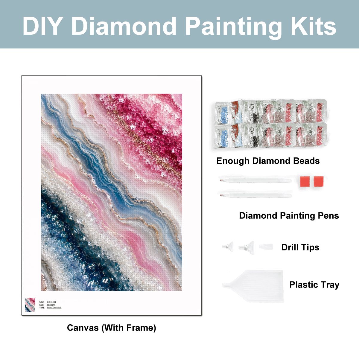 Diamond Art Painting 12x16 Geode Pink
