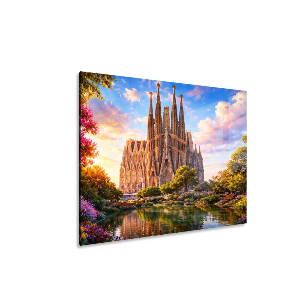 Rectangular Acrylic Wall Art Prints with Hook Basilica of the Sagrada Familia Spain