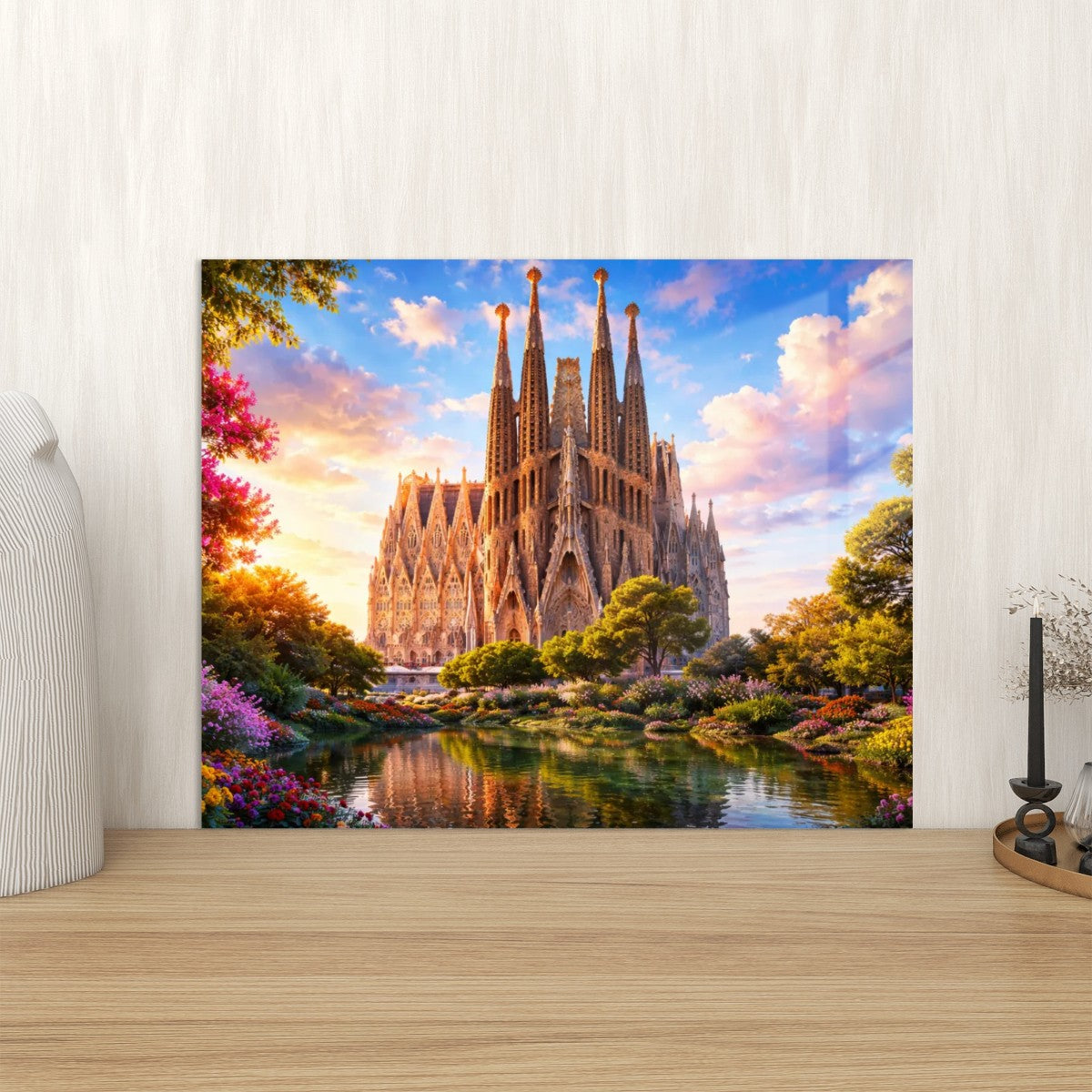 Rectangular Acrylic Wall Art Prints with Hook Basilica of the Sagrada Familia Spain